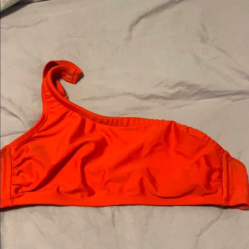 Red one shoulder bikini top